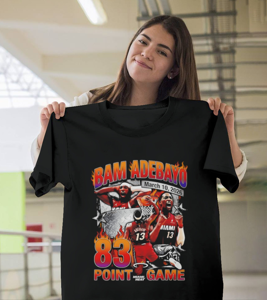 Bam Adebayo 83 Point Game Miami Heat Vice City 90s Basketball T-Shirt