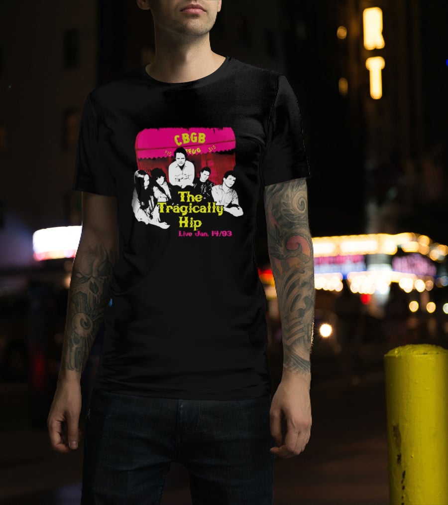 CBGB The Tragically Hip Live Jan 14 93 Vintage Style Music Venue Homage T-Shirt