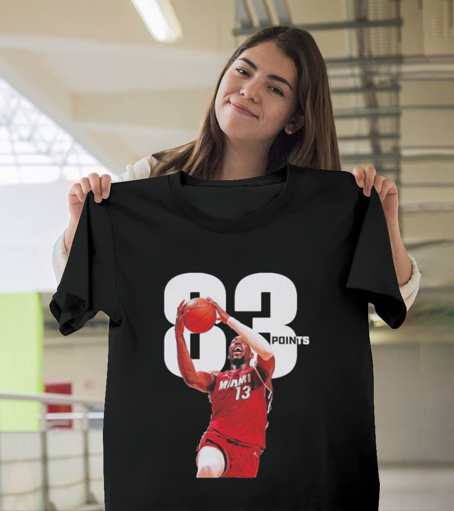 Bam Adebayo Miami 13 Scores 83 Points Passing Kobe Bryant's Single Game Record T-Shirt
