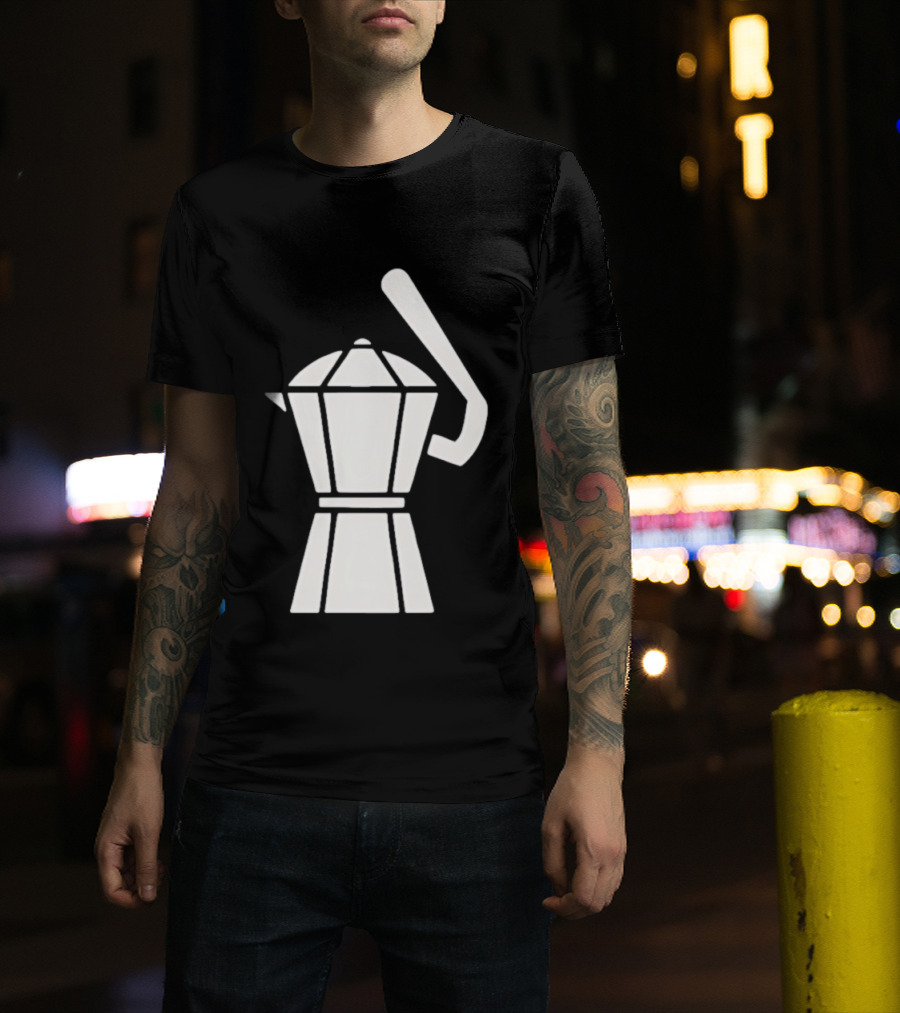 Espresso Baseball Coffee Filter Moka Pot Shape T-Shirt