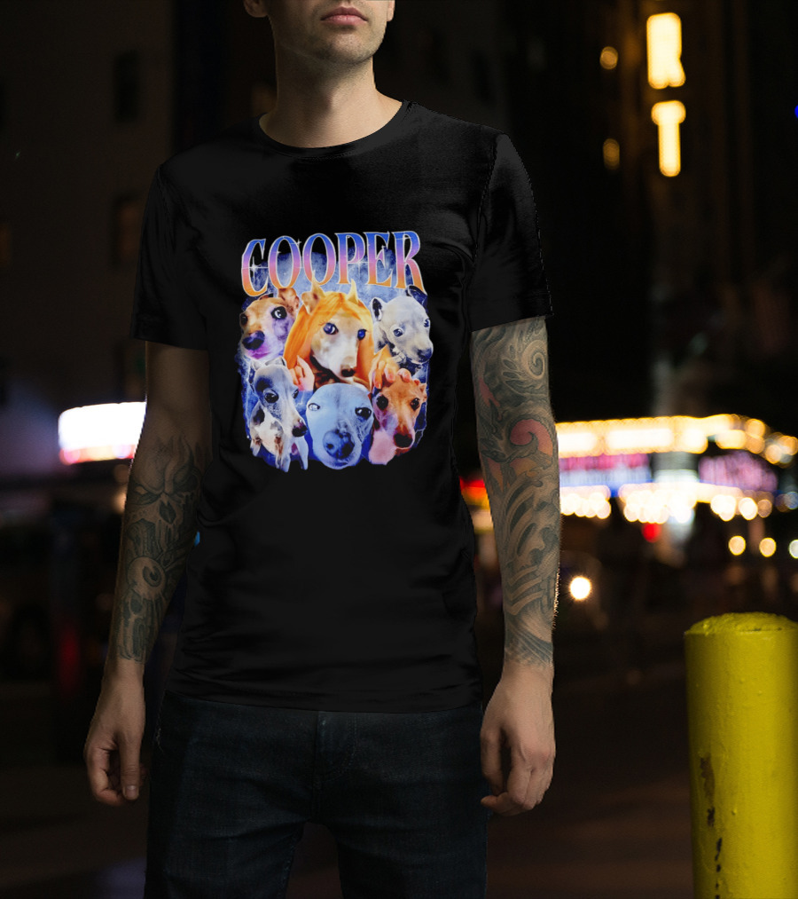 Cooper Dog Collage Colorful Lightning Effects T-Shirt