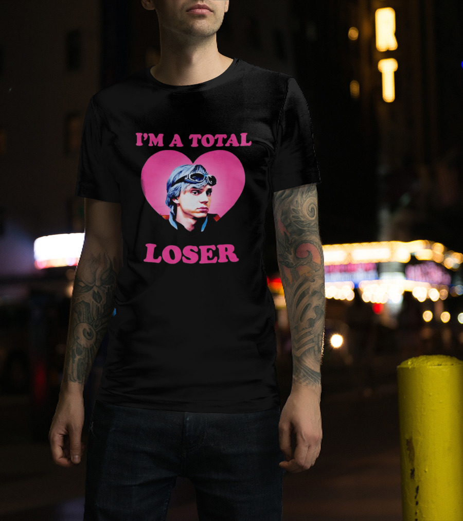 Evan Peters I'm A Total Loser Pink Heart Goggles T-Shirt