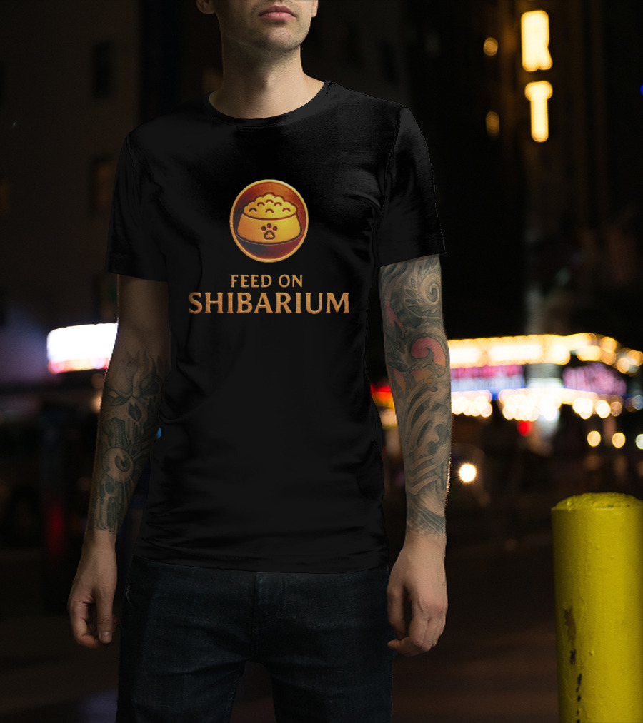 Feed On Shibarium Dog Bowl Paw Print T-Shirt