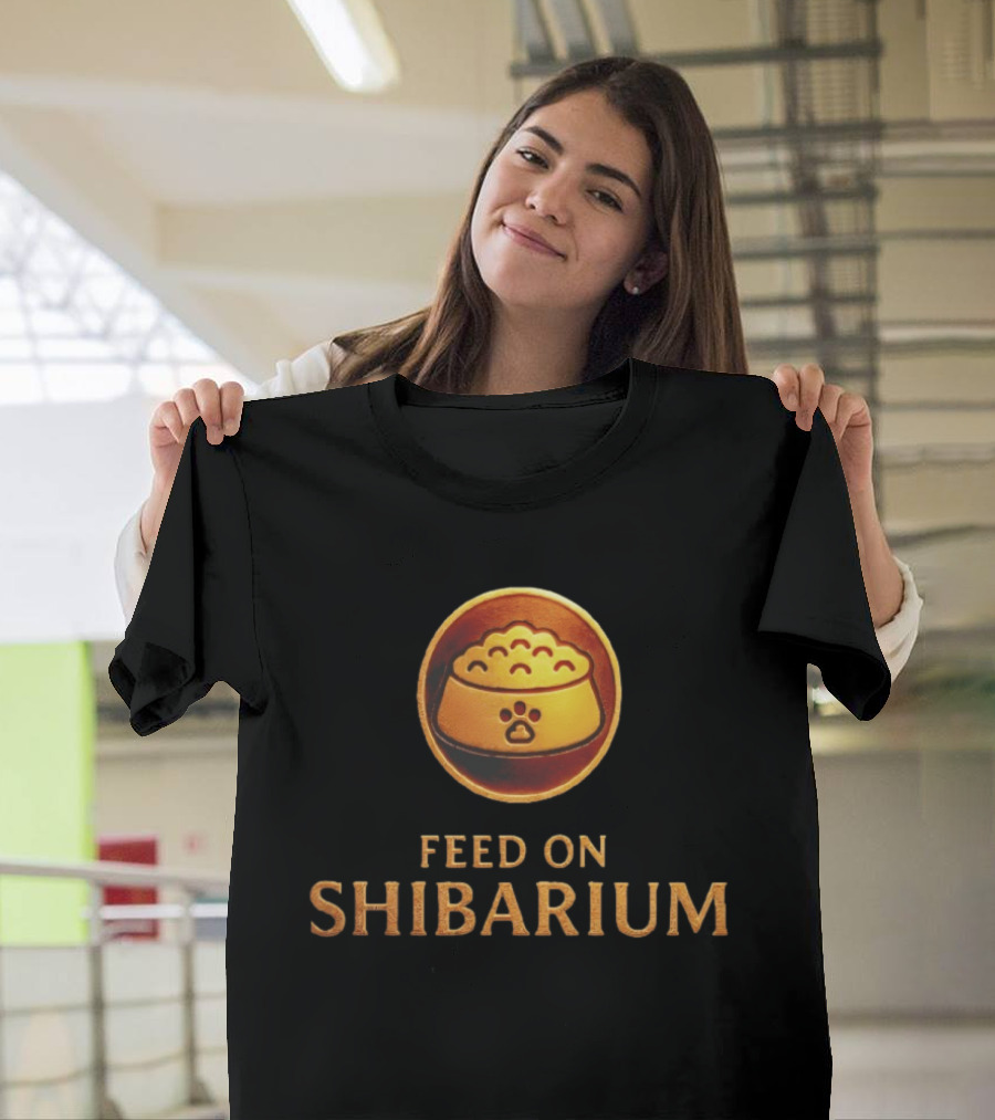 Feed On Shibarium Dog Bowl Paw Print T-Shirt