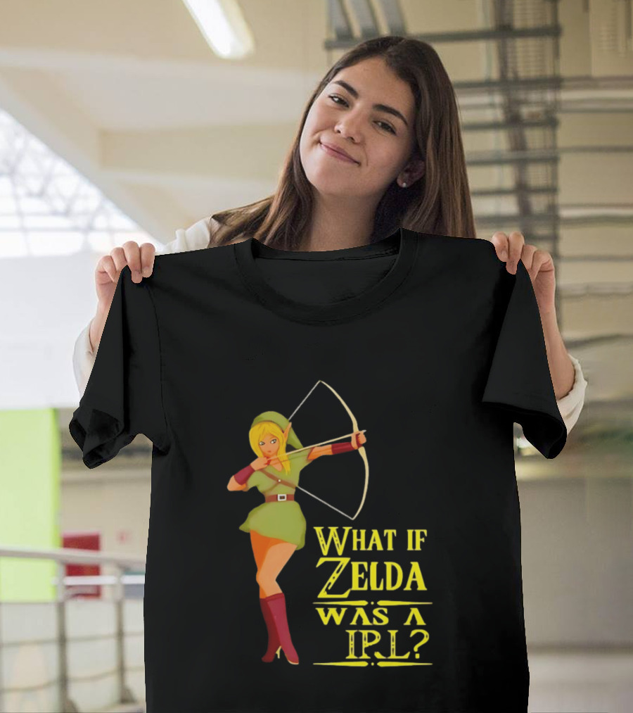 What If Zelda Was A Girl Female Elf Holding A Bow T-Shirt