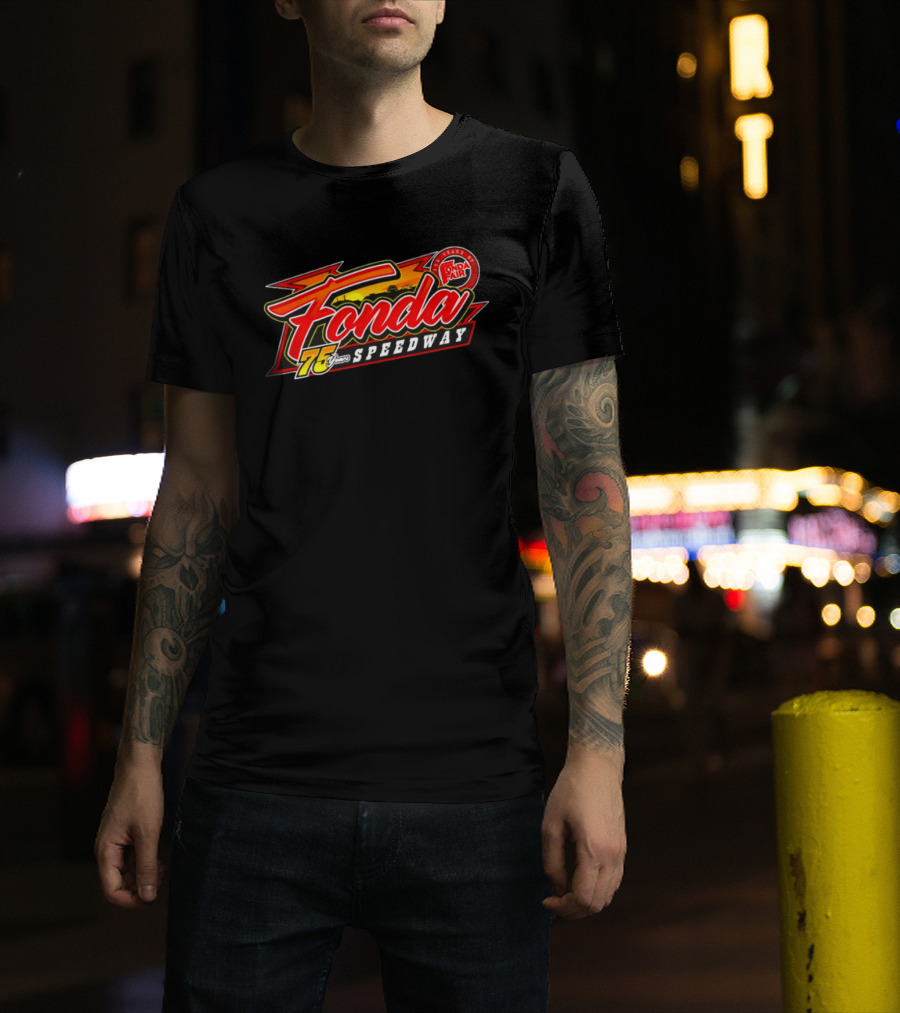 Fonda Speedway 75 Years Fonda Fair Racing Anniversary Celebration T-Shirt