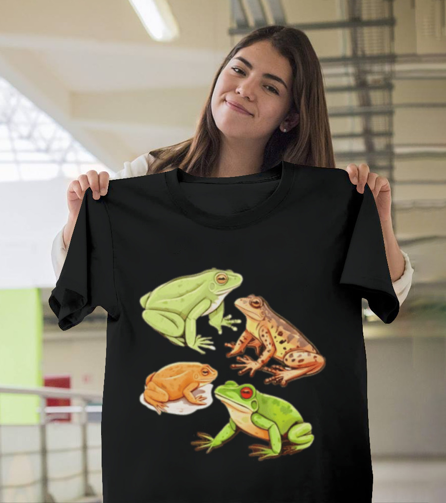 Four Spotted Frogs Vibrant Colors Variety T-Shirt