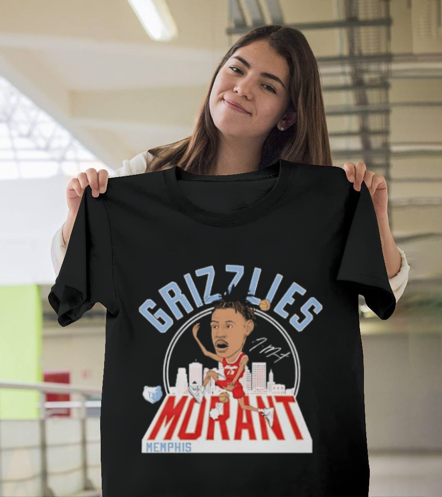 Grizzlies Morant Memphis Skyline Basketball Player T-Shirt