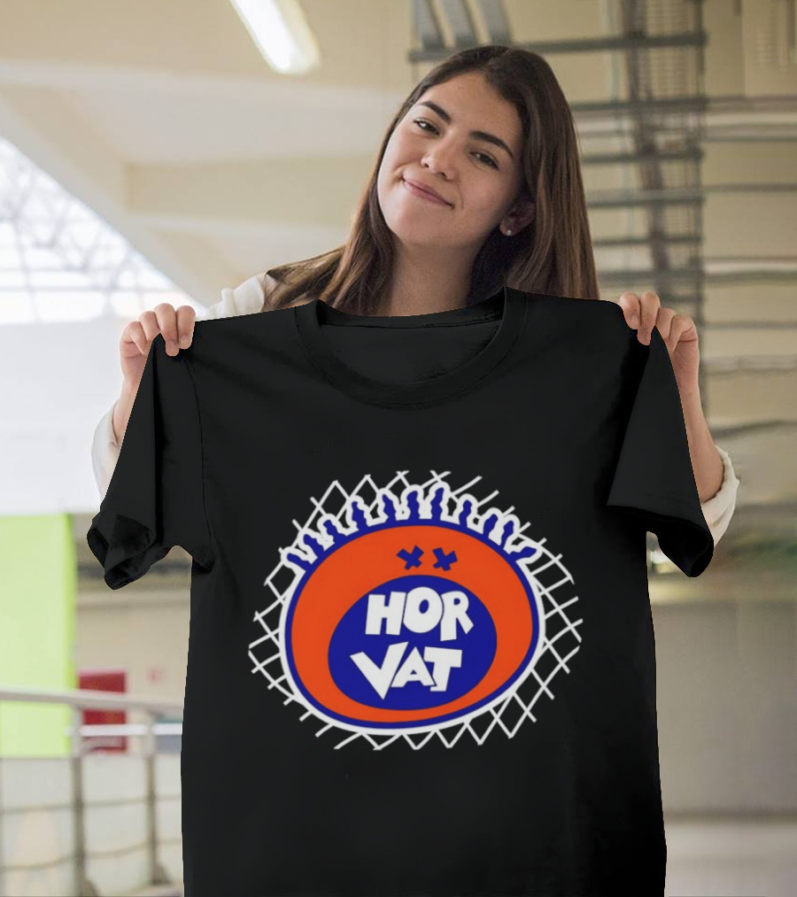 Hor Vat Orange Blue Circular Grid T-Shirt
