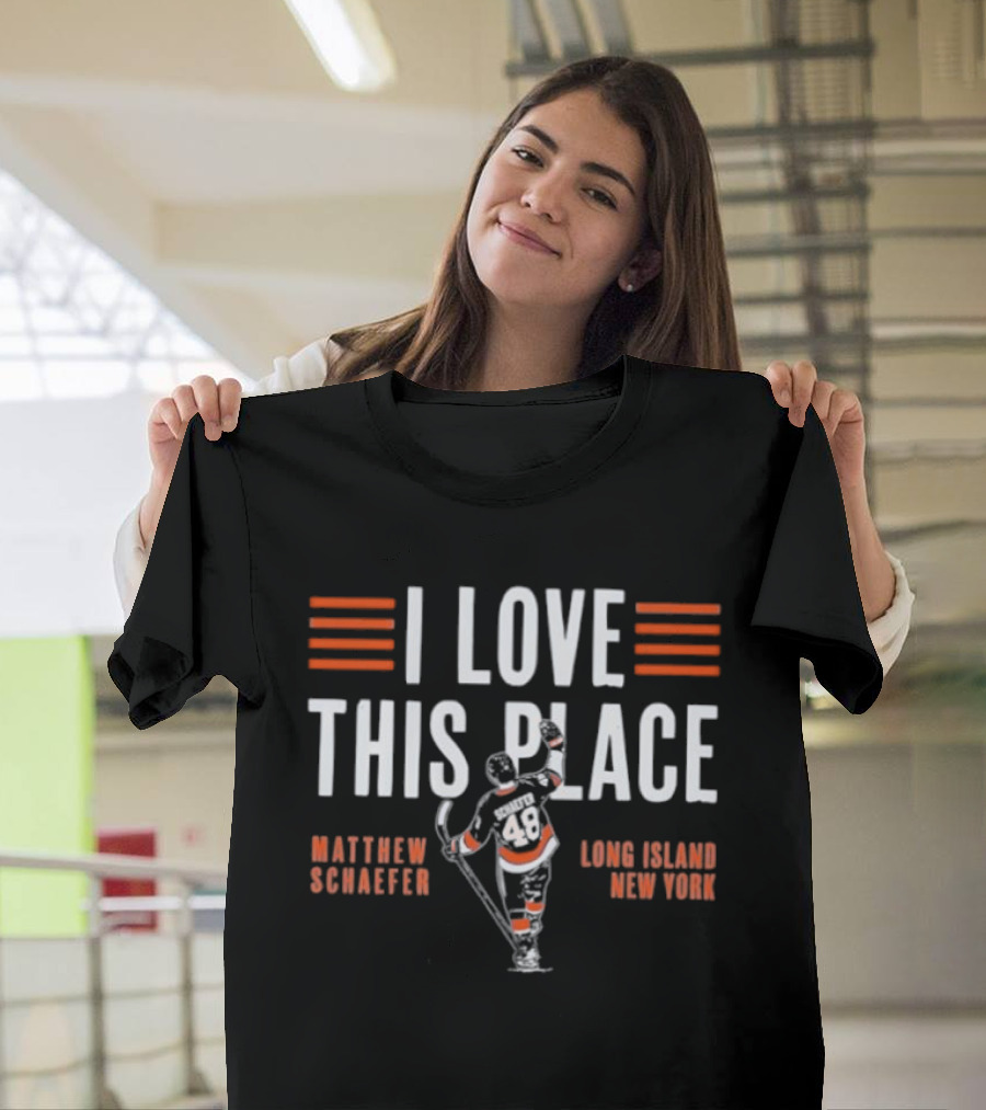 I Love This Place Matthew Schaefer Long Island New York Hockey T-Shirt