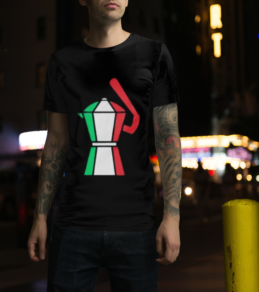 Italian Flag Moka Coffee Pot Icon Italy T-Shirt