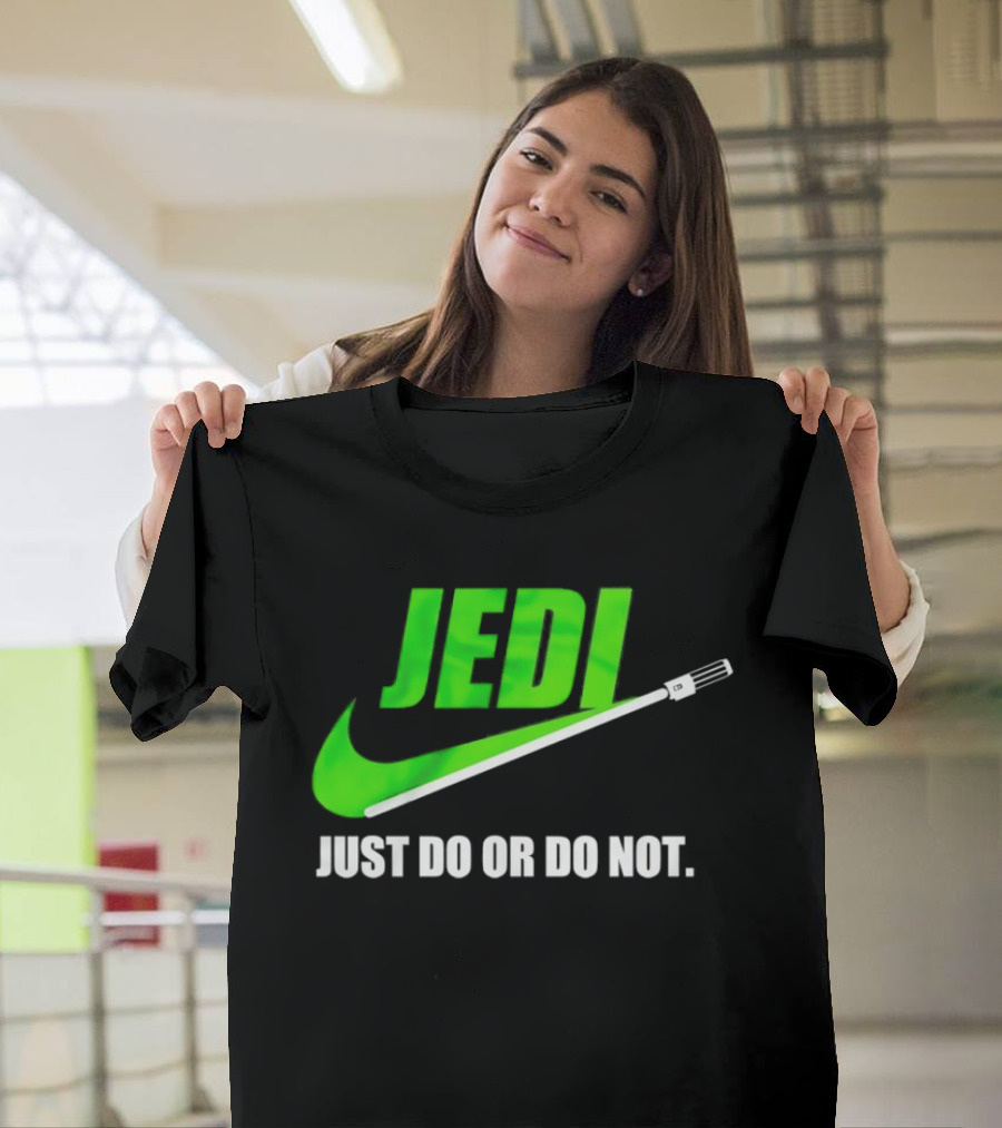 Jedi Just Do Or Do Not Lightsaber Swoosh T-Shirt