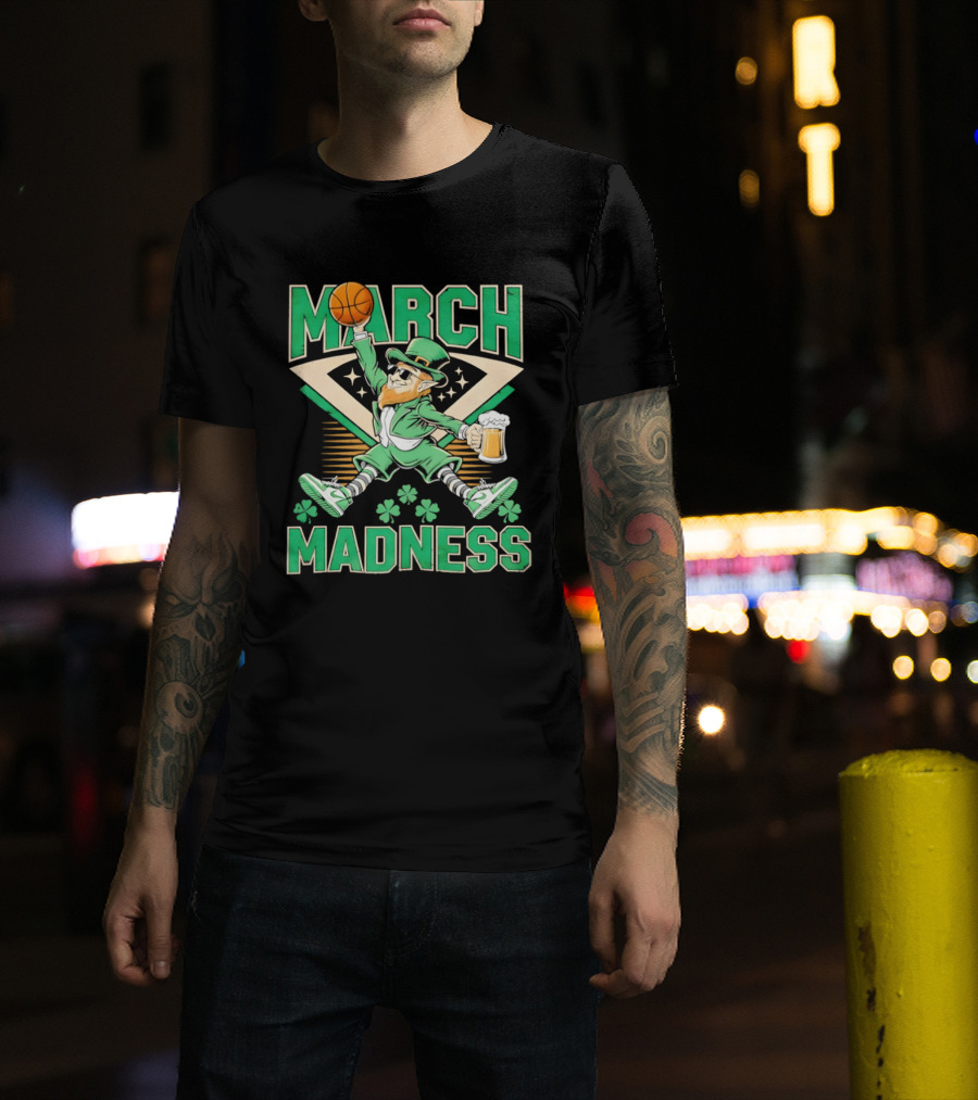 Leprechaun March Madness Basketball St. Patrick's Day Celebration T-Shirt