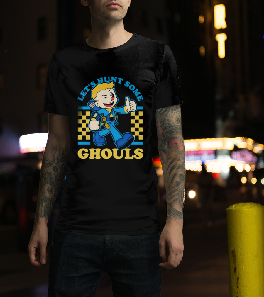 Let's Hunt Some Ghouls Vault Boy Thumbs Up Adventure T-Shirt