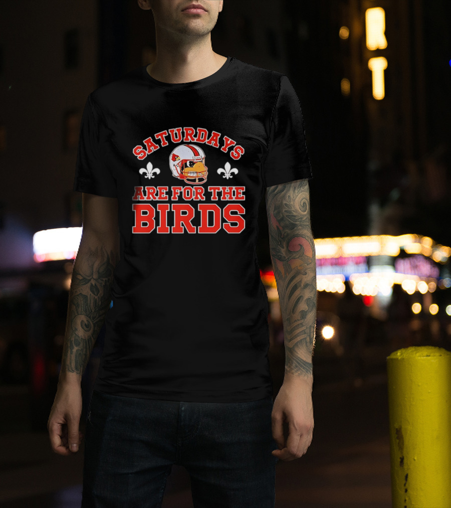 Saturdays Are For The Birds Louisville Cardinals Football Helmet T-Shirt