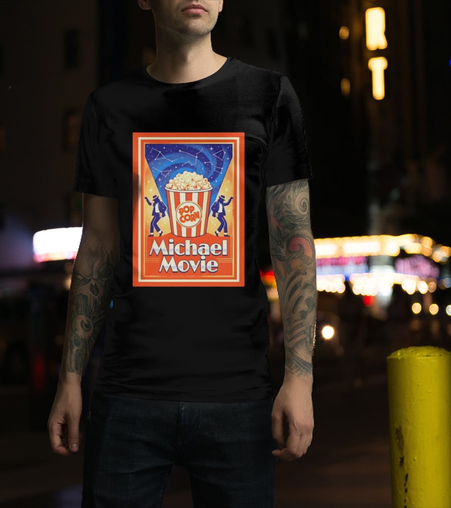 Michael Movie 2026 Popcorn Constellations Retro Dance Stars T-Shirt