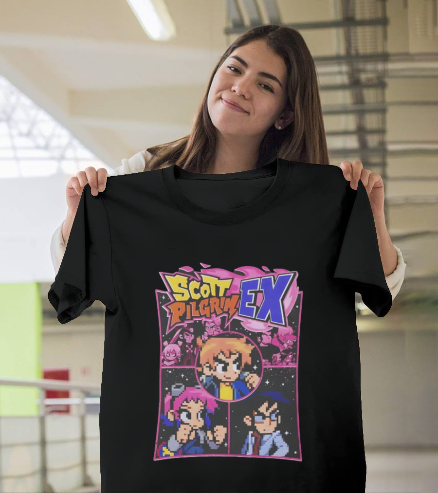 Scott Pilgrim EX Pixel Art Character Grid T-Shirt
