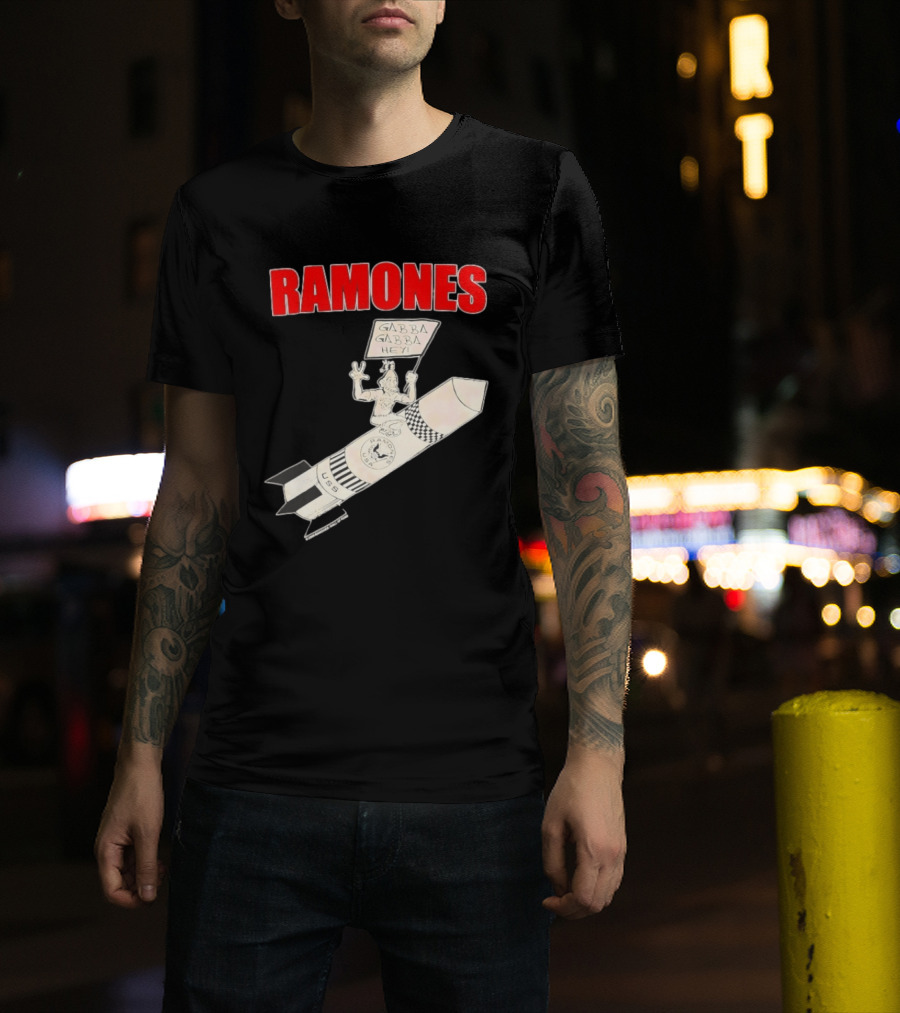 Ramones Gabba Gabba Hey USS Rocket Cartoon T-Shirt