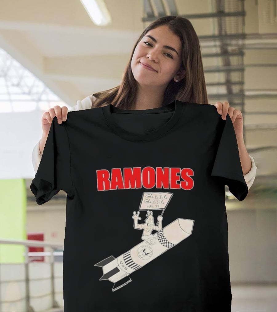Ramones Gabba Gabba Hey USS Rocket Cartoon T-Shirt
