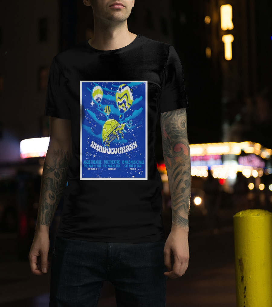 Shadowgrass Colorado 2026 Tour Aggie Theatre Fox Theatre 10 Mile Music Hall T-Shirt