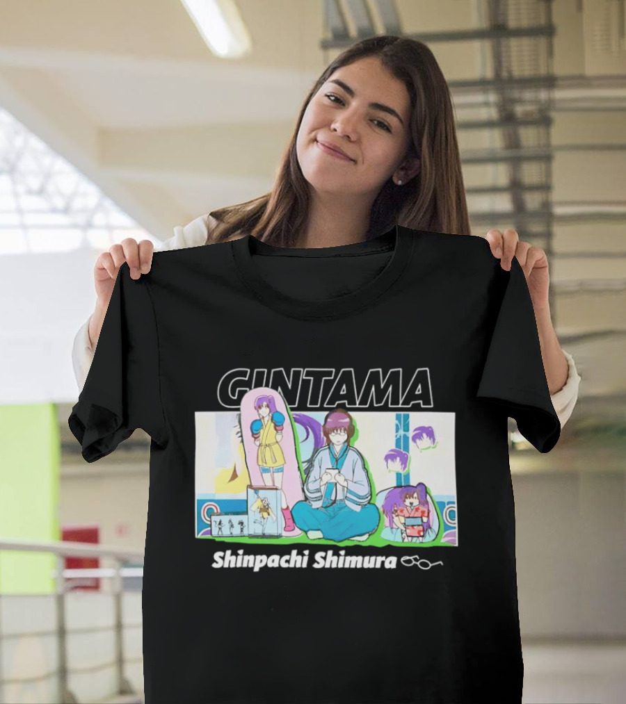 Gintama Shinpachi Shimura Character Collage T-Shirt