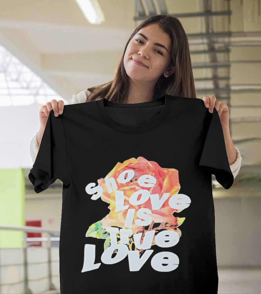 Shoe Love Is True Love Rose Art Floral T-Shirt