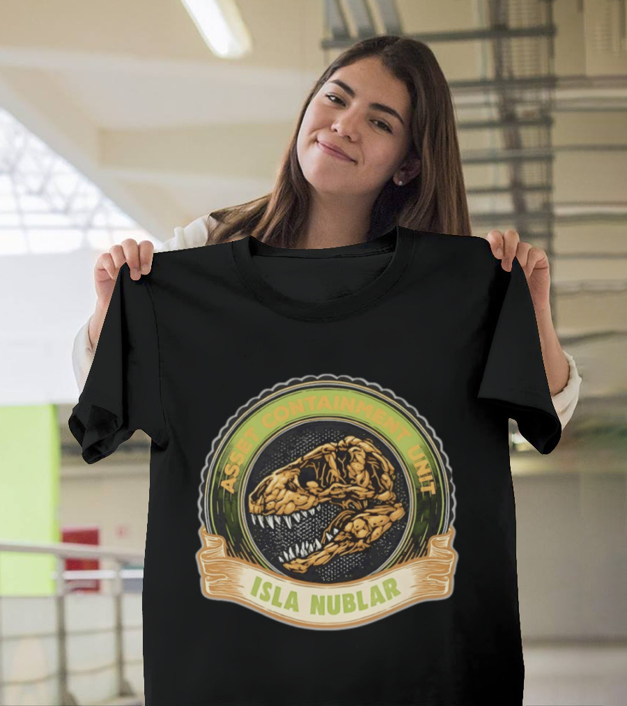 Asset Containment Unit Isla Nublar Skull Head Jura Park T-Shirt