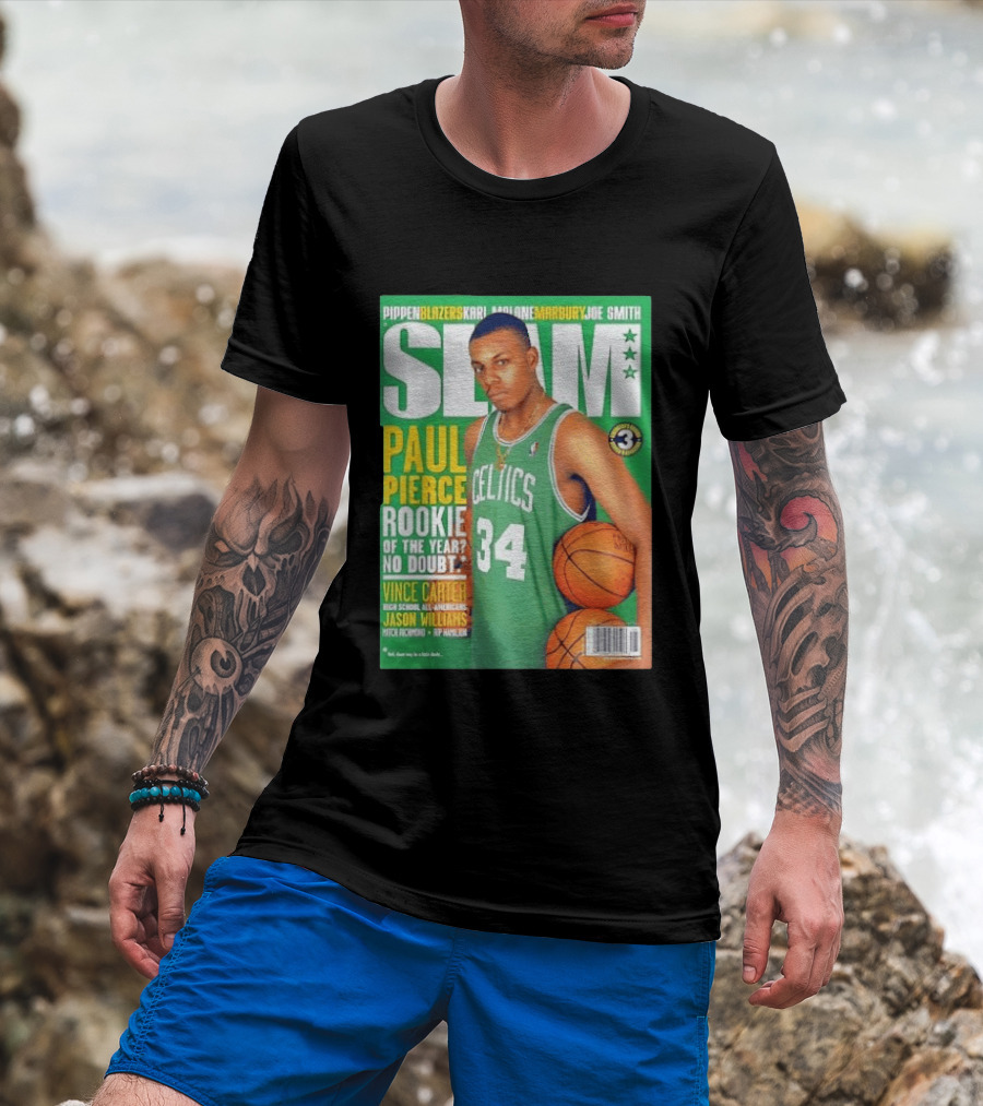 SLAM Paul Pierce Rookie Of The Year Celtics Vince Carter NBA Basketball Magazine Cover T-Shirt