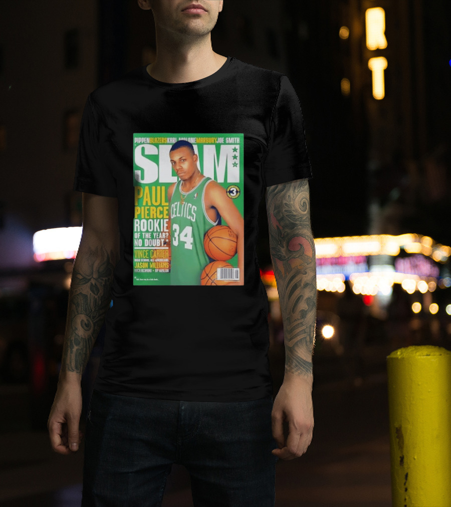 SLAM Paul Pierce Rookie Of The Year Celtics Vince Carter NBA Basketball Magazine Cover T-Shirt