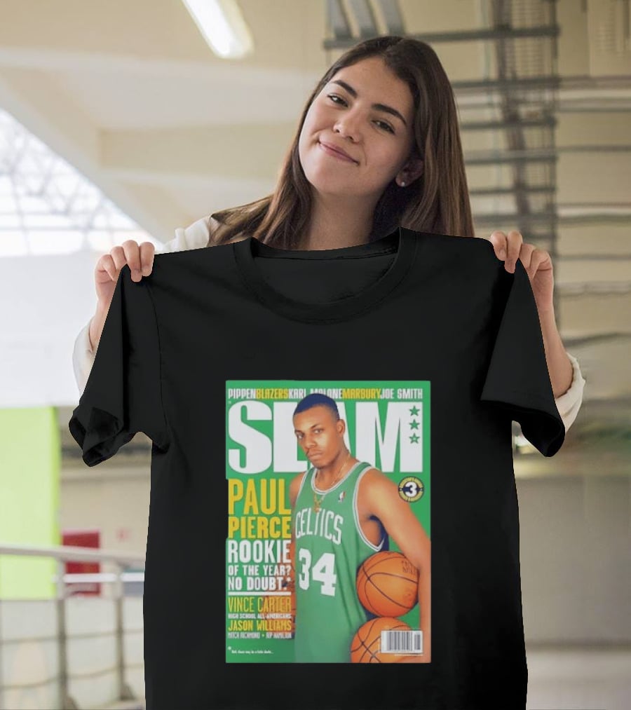 SLAM Paul Pierce Rookie Of The Year Celtics Vince Carter NBA Basketball Magazine Cover T-Shirt