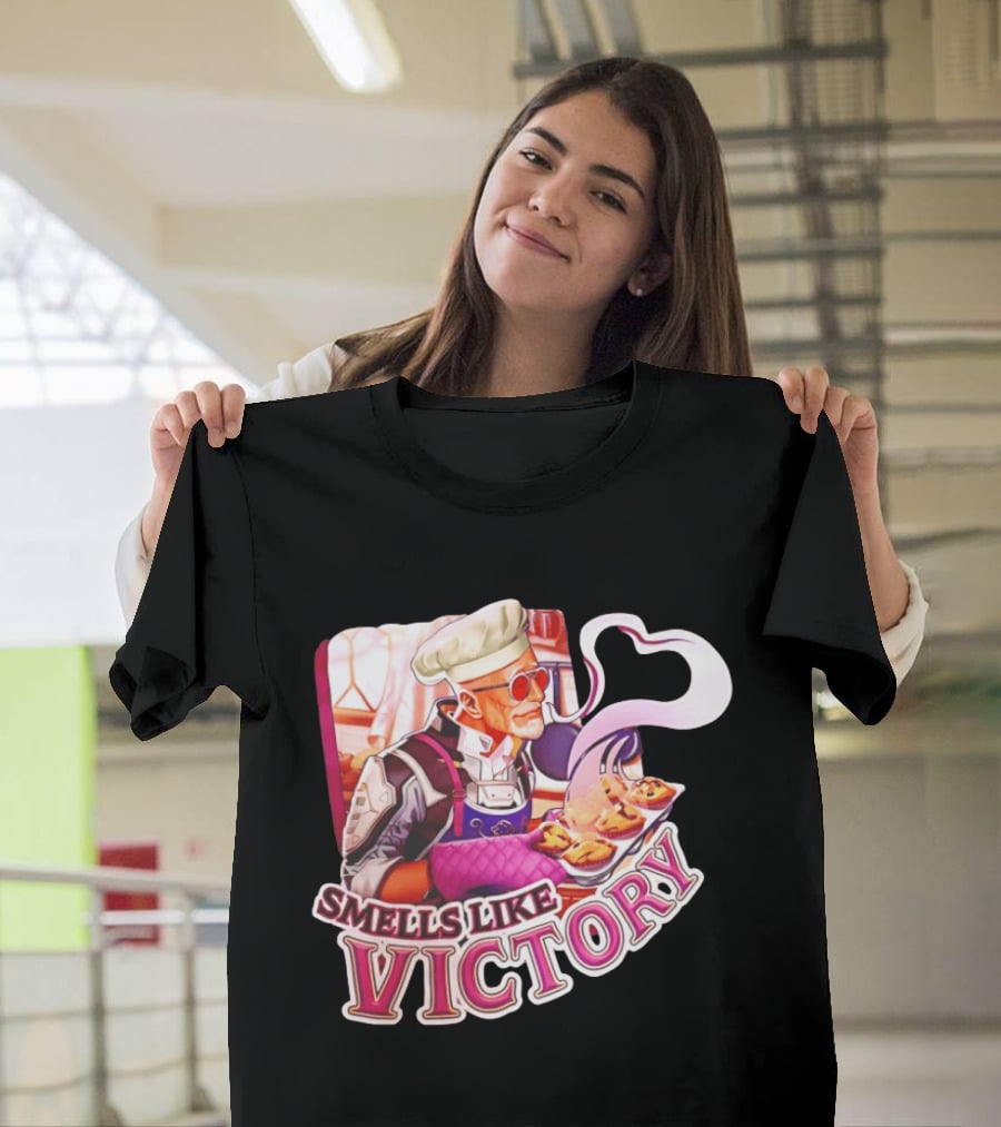 Smells Like Victory Chef Holding Tray Of Freshly Baked Pies In Futuristic Kitchen T-Shirt