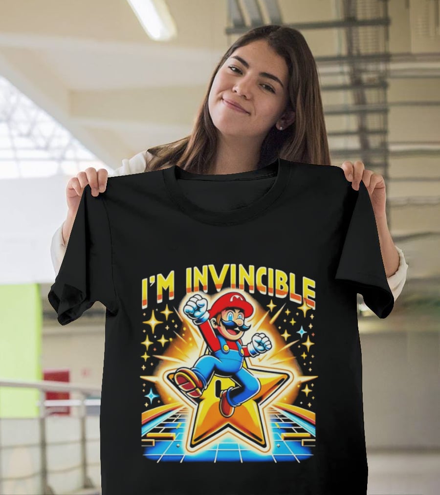 Super Mario I'm Invincible Star Power Jump T-Shirt