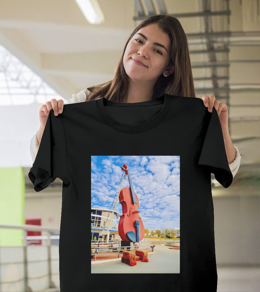 The Big Fiddle At Port Of Sydney Nova Scotia Canada Iconic Landmark T-Shirt