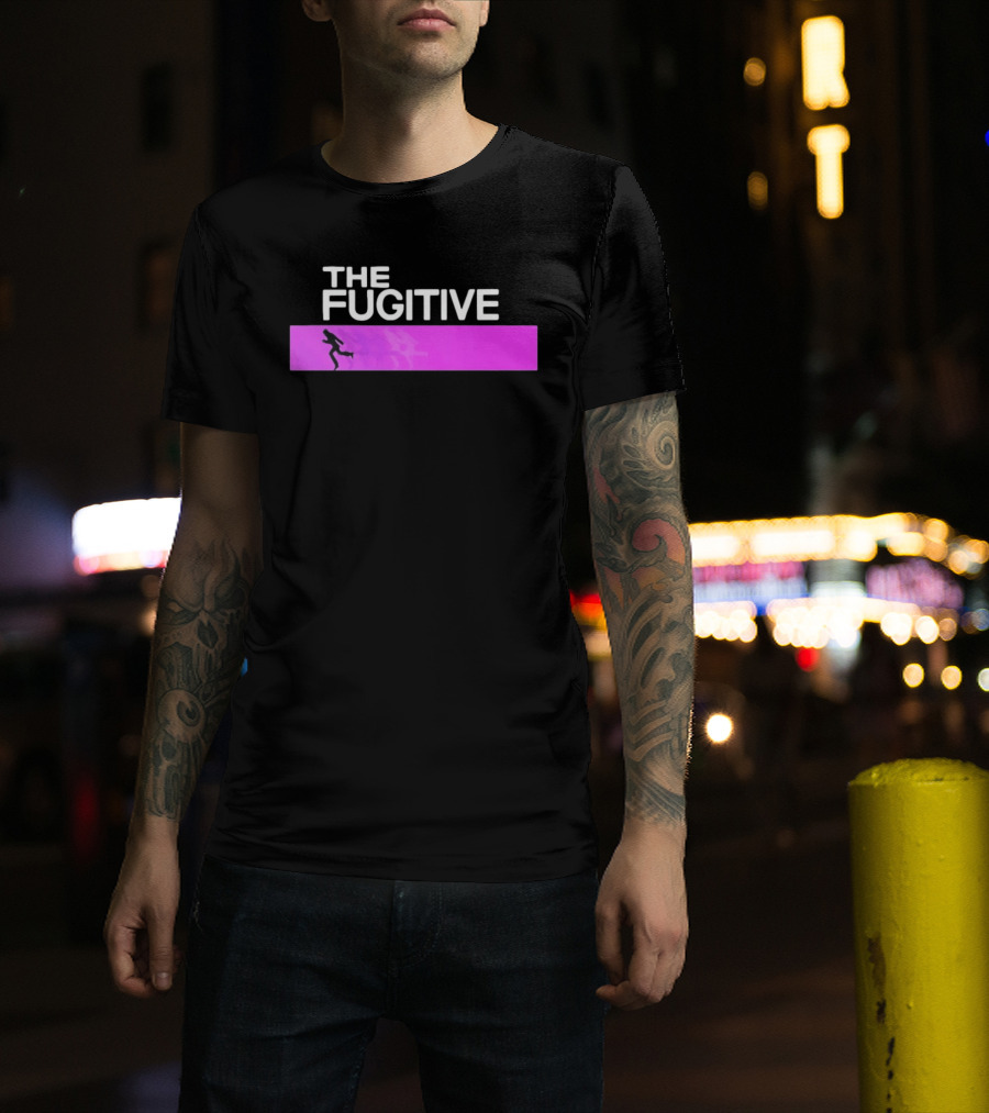 The Fugitive Silhouette Running On Purple Bar T-Shirt