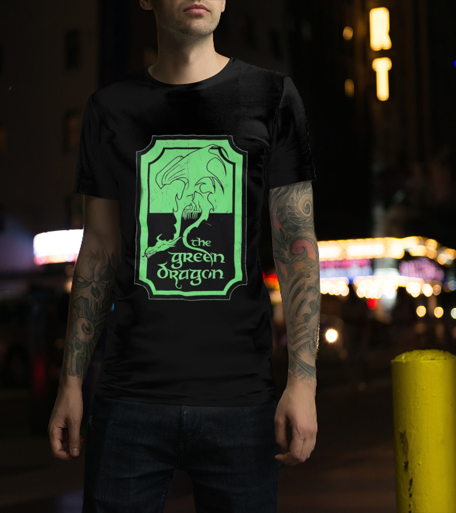 The Green Dragon Lord Of The Rings Fantasy Tavern T-Shirt