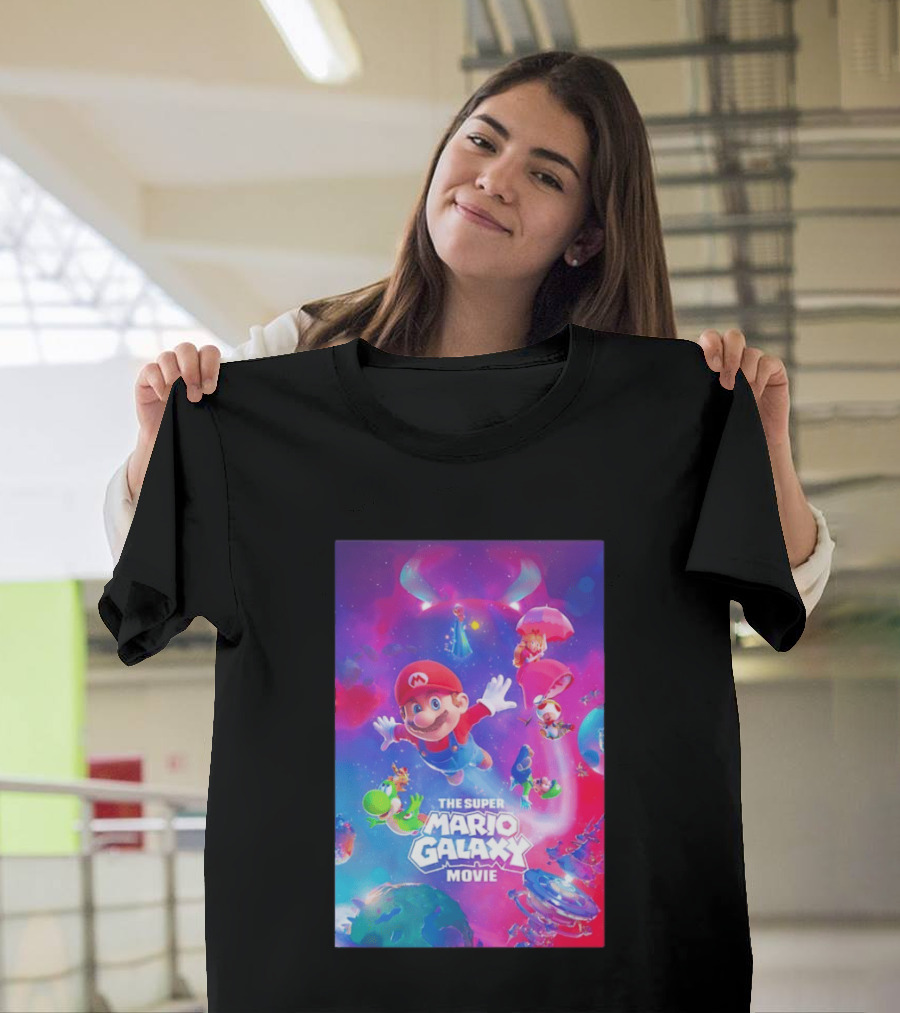 The Super Mario Galaxy Movie Adventure Featuring Iconic Characters T-Shirt