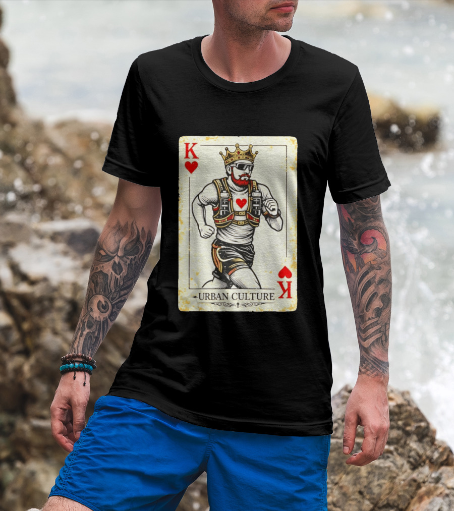 Urban Culture King Of Hearts Running Playing Card T-Shirt