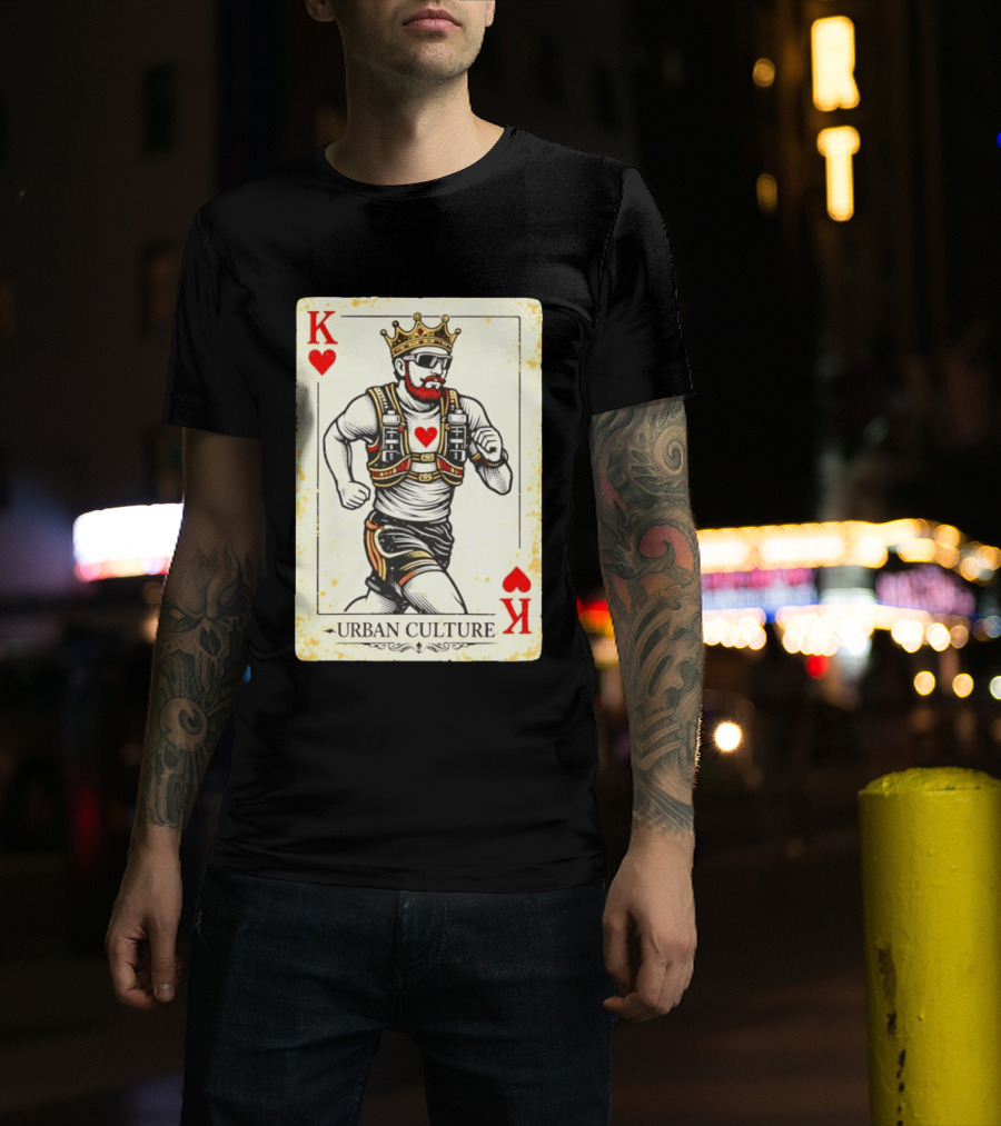 Urban Culture King Of Hearts Running Playing Card T-Shirt