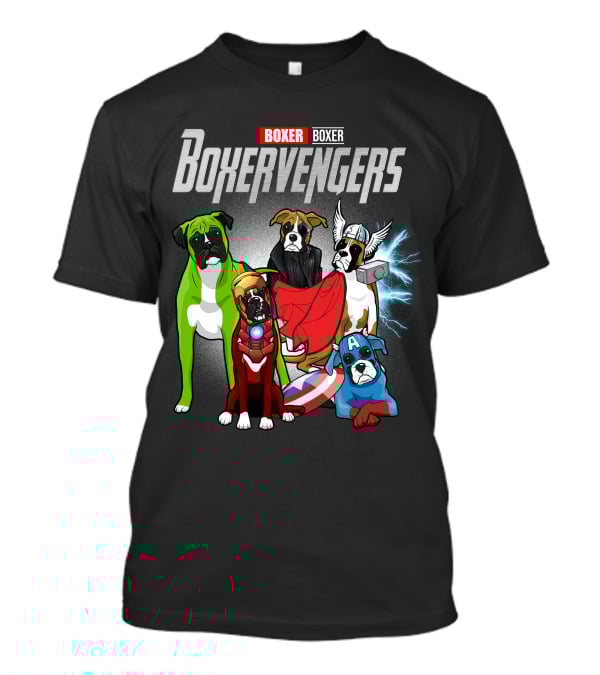 Boxer Boxervengers Marvel-Inspired Heroic Dogs T-Shirt
