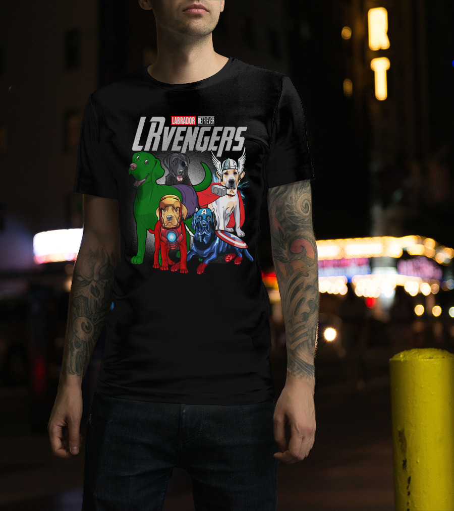 Labrador Retriever LRvengers Superhero Dogs Assemble T-Shirt
