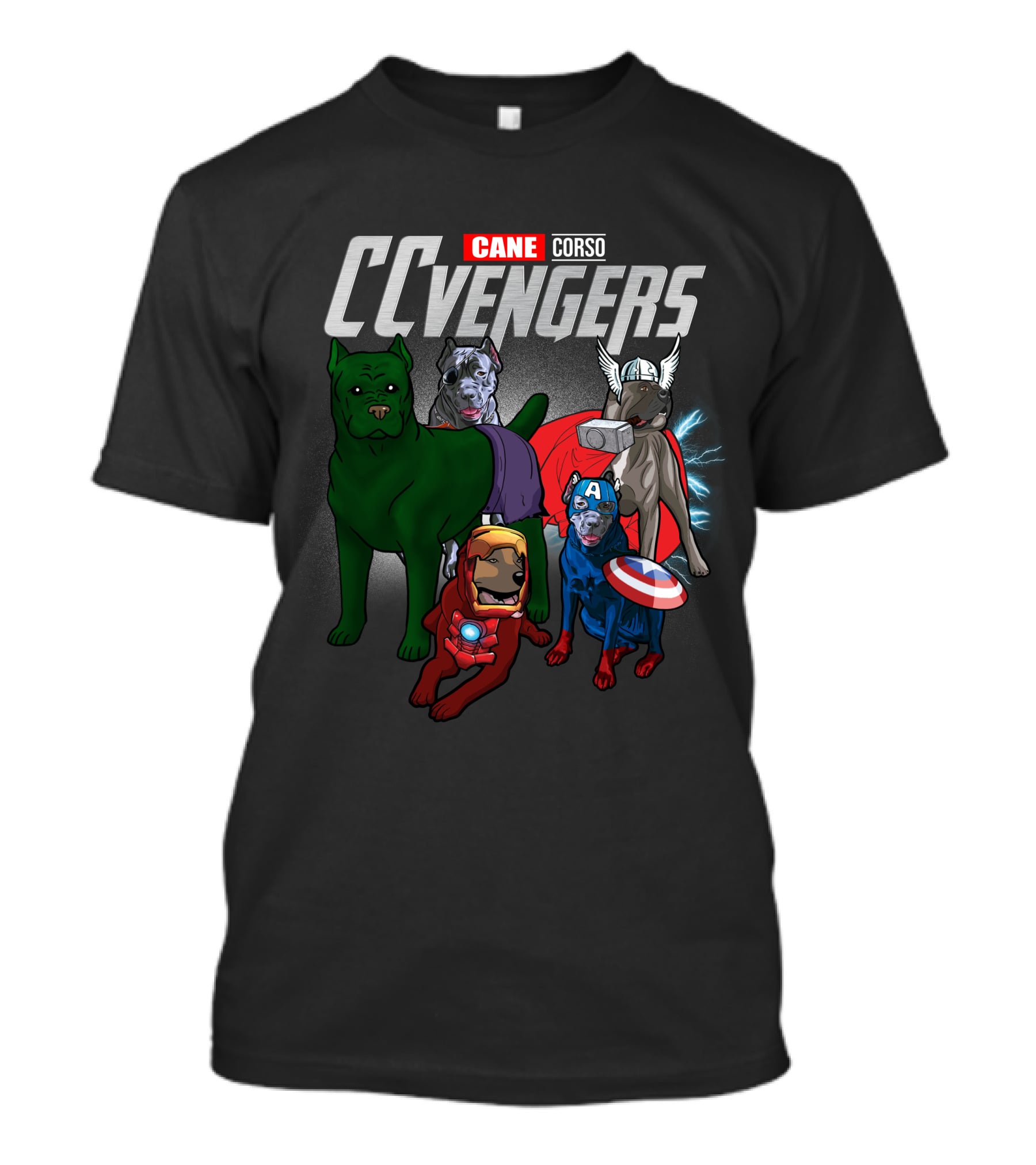 Cane Corso CCvengers Dogs As Superheroes T-Shirt