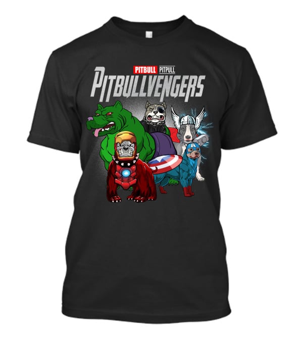 Pitbull Pitbullvengers Marvel Superhero Dogs T-Shirt