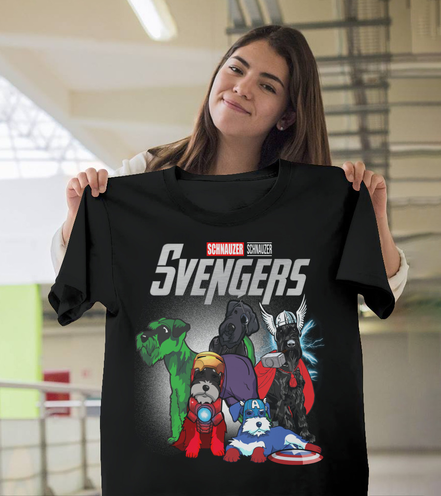 Schnauzer Svengers Marvel Parody With Superhero Dogs T-Shirt