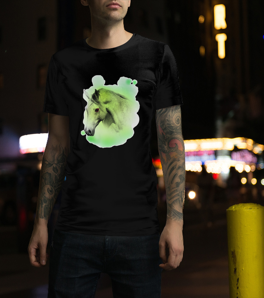 Arabic Horse Neon Green Art 334448 T-Shirt