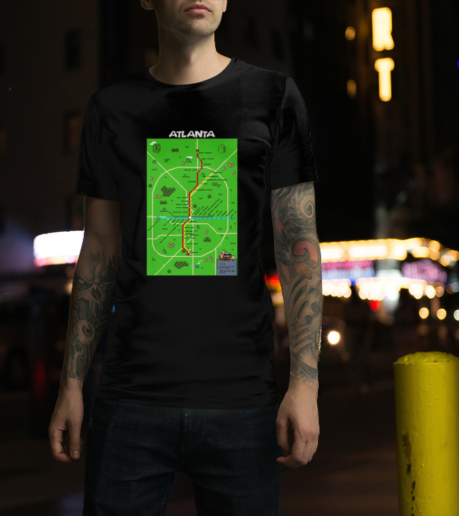 Atlanta Transit Map Super Mario Style 286711 T-Shirt