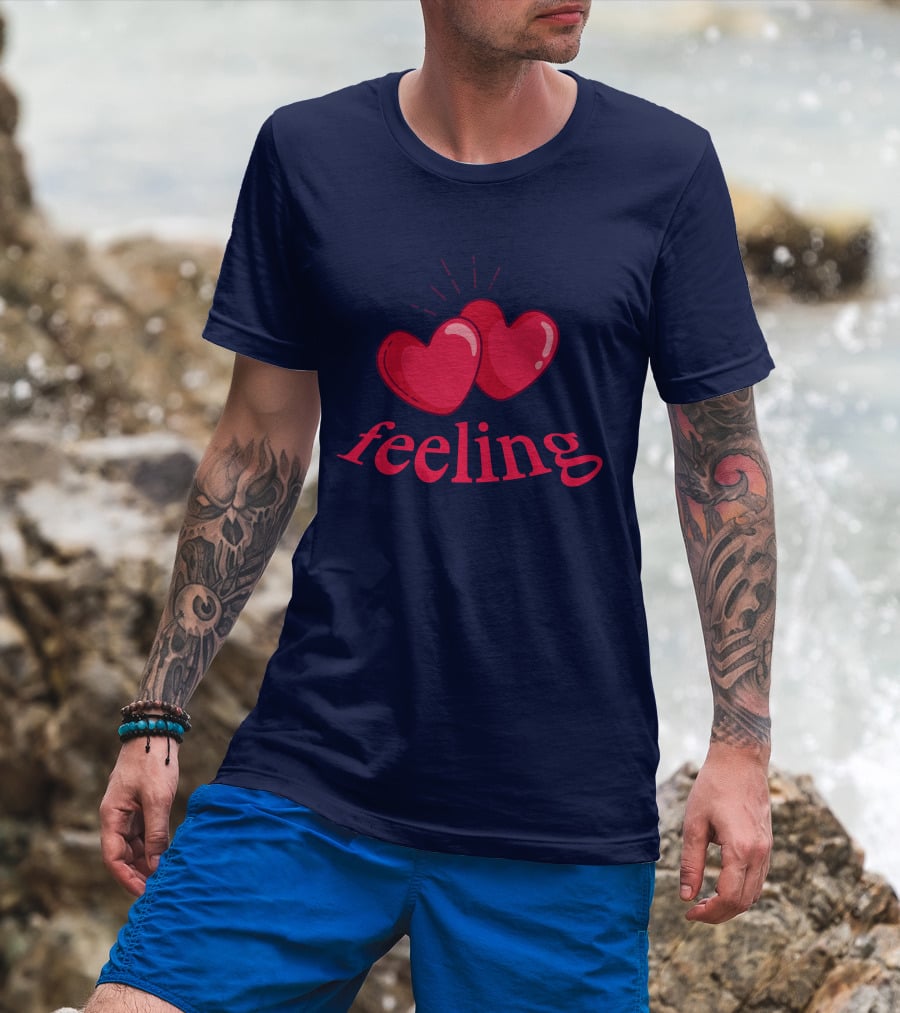 Feeling With Red Hearts Iconic T-Shirt