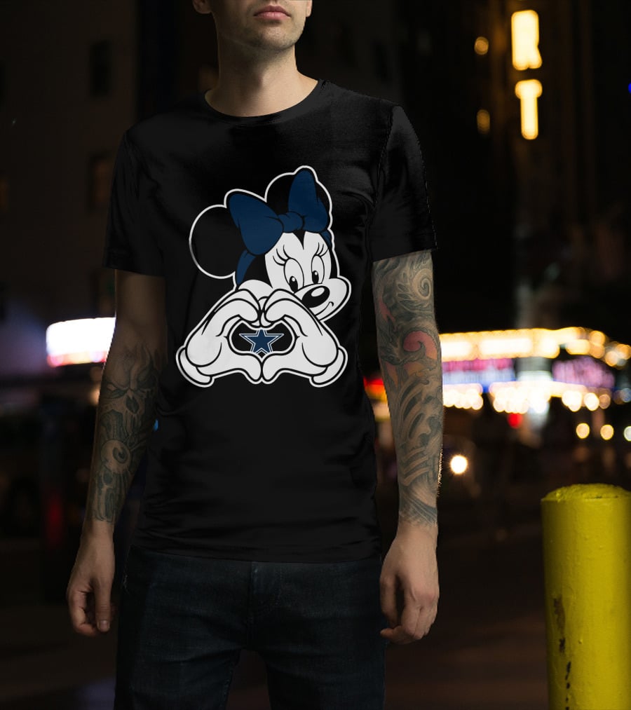 Minnie Mouse Heart Hands Dallas Cowboys Star T-Shirt