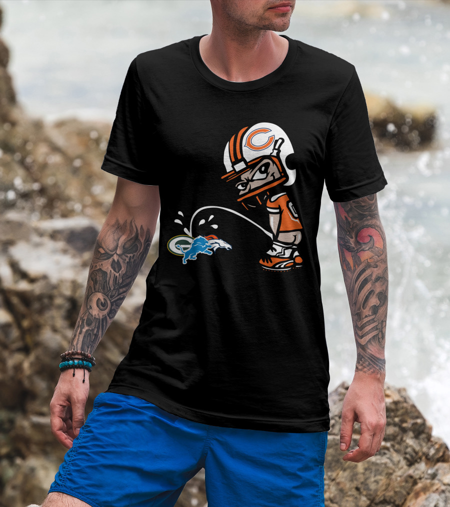 Chicago Bears Rivalry With Green Bay Packers And Denver Broncos T-Shirt