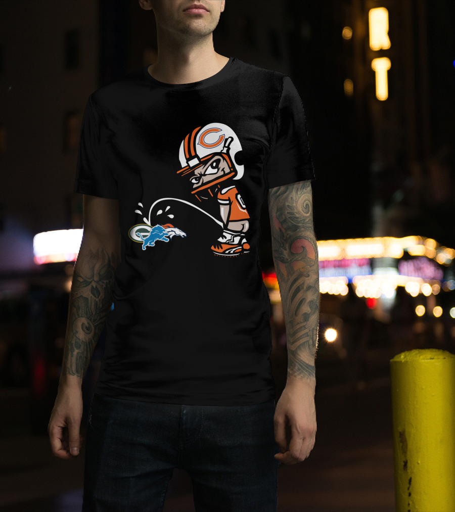 Chicago Bears Rivalry With Green Bay Packers And Denver Broncos T-Shirt