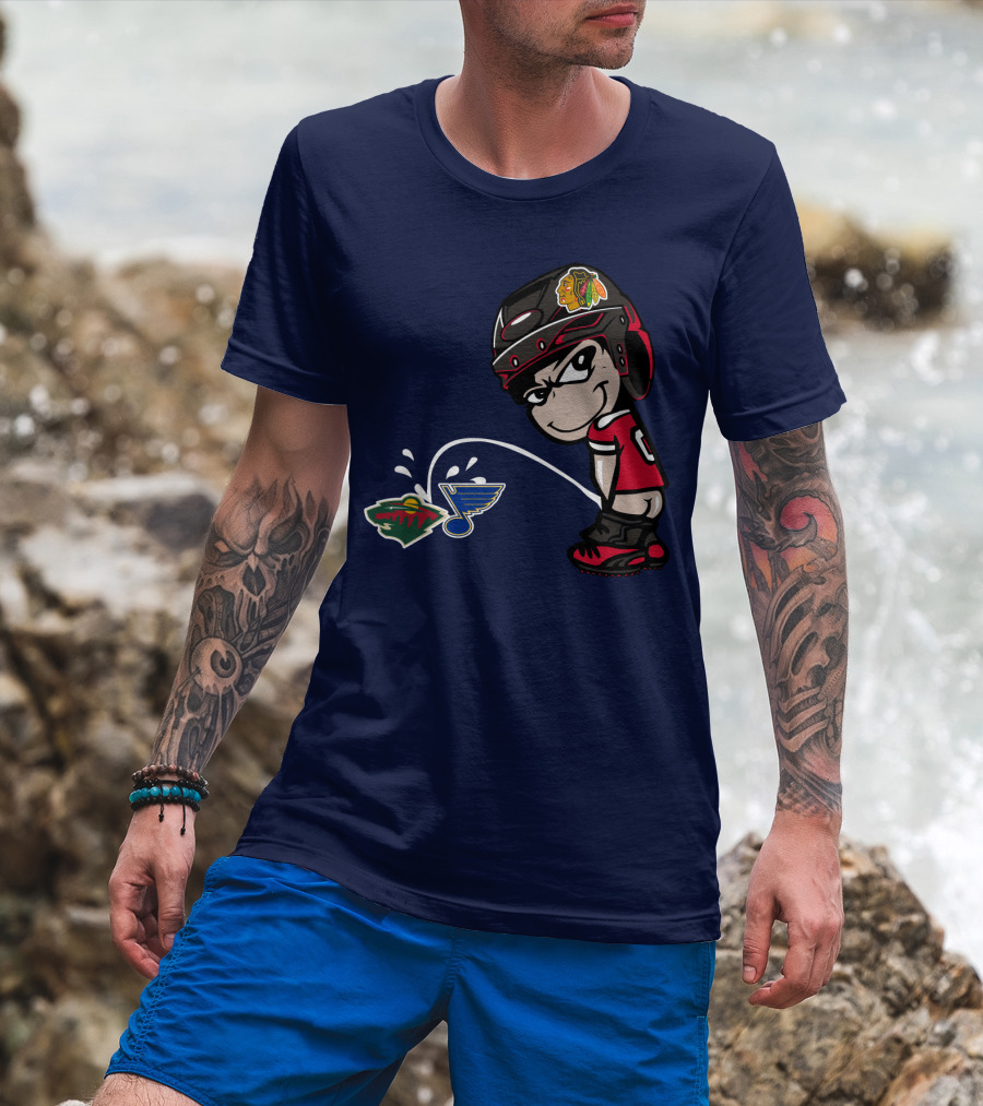 Chicago Blackhawks Vs Minnesota Wild St Louis Blues Rivalry T-Shirt